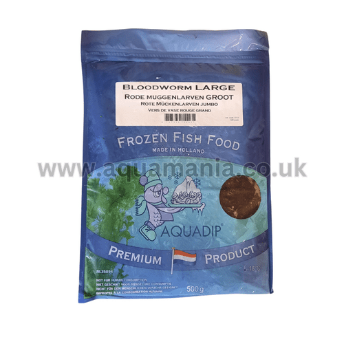 Aquadip Jumbo (Large) Bloodworm Frozen Fish Food - 500g (Bulk / Slab Pack)