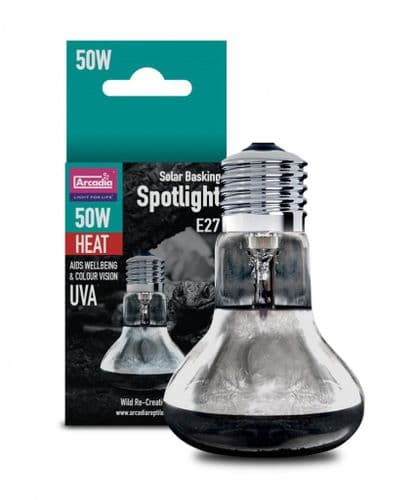 Arcadia Basking Spotlight Reptile Heat / Light Bulb - Screw Fitting