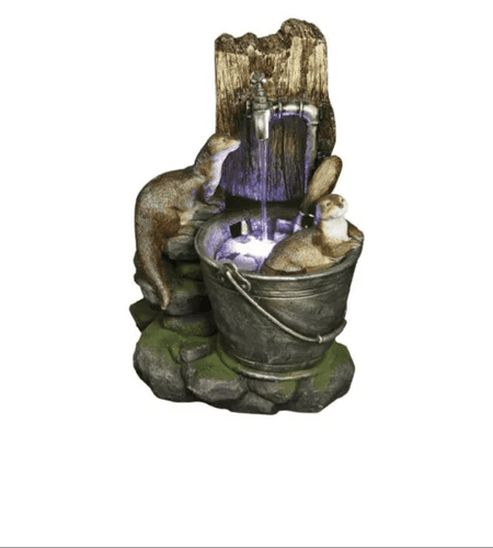 Bermuda Otters At Play - Self-Contained Water Feature