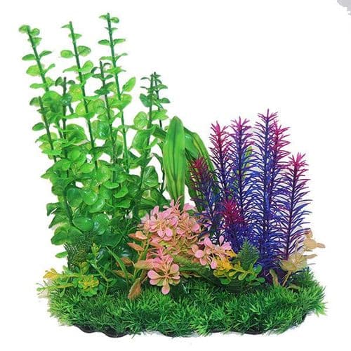 Betta 13" Green & Purple Combi Plastic Plant (PP639)