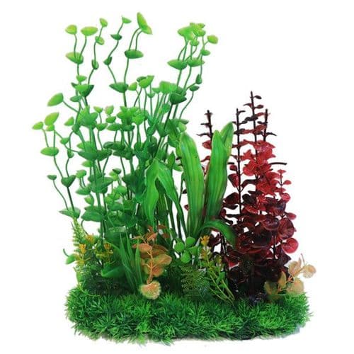 Betta 13" Green & Red Combi Plastic Plant (PP637)