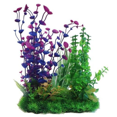 Betta 13" Purple & Green Plastic Plant (PP636)