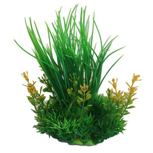 Betta 8" Green & Yellow Plastic Plant (PP619)