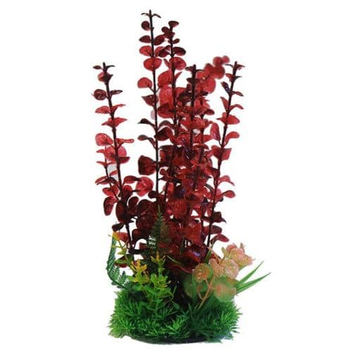 Betta 9" Red Combi Plastic Plant (PP635)