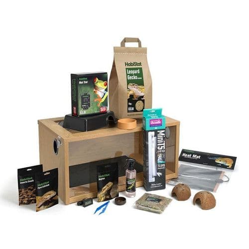 HabiStat Leopard Gecko Starter Kit 61x38x30cm (Oak or Black)