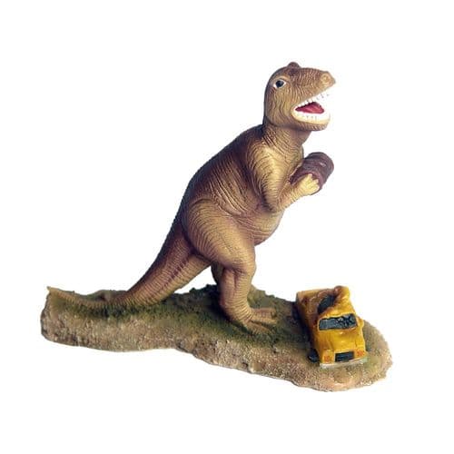 Hugo Kamishi Dinosaur Jurassic Car T-Rex Aquarium Ornament