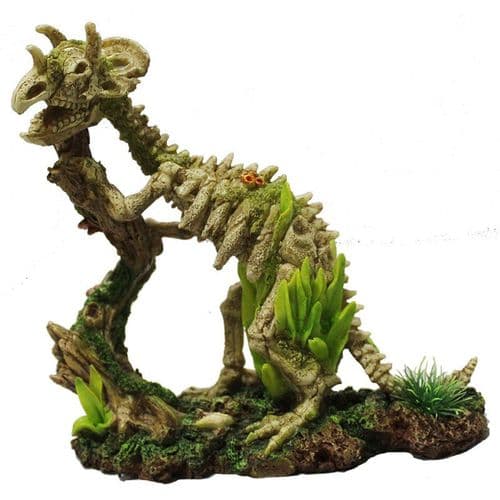 Hugo Kamishi Mr Tricky Triceratops Fossil Dinosaur Aquarium Ornament