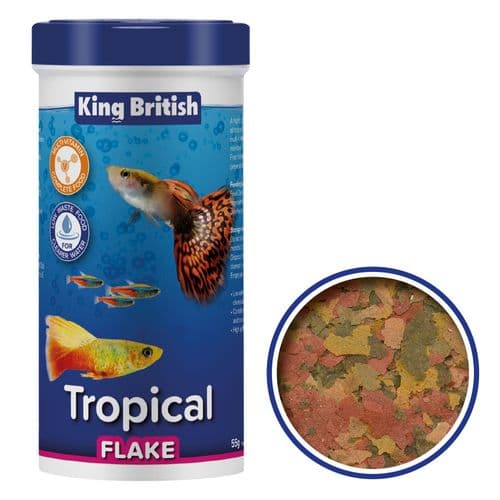 King British (KB) Tropical Flake Food Dry Fish Food (NEW PACKAGING, SAME PRODUCT)