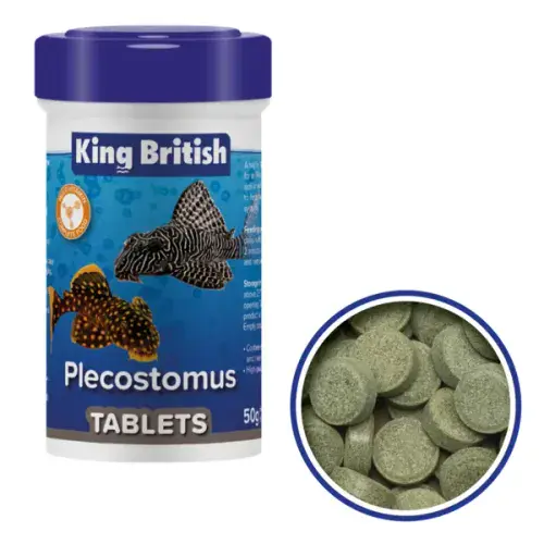 King British Plecostomus Tablets Food - Bottom Feeder Fish Food (NEW PACKAGING, SAME PRODUCT)