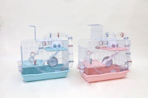 Little Zoo Harvey Blue / Pink Hamster Cage - Small Animal / Rodent Cage - 2704