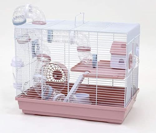 Little Zoo Hugo 4022 Hamster Cage - Pink / Blue - For Small Rodents / Animals