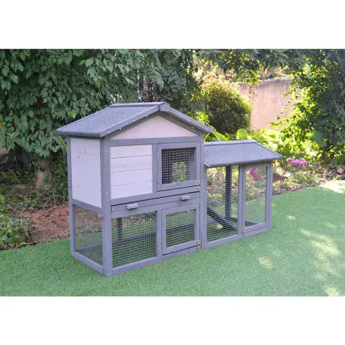 Little Zoo Huntingdon Grey Rabbit Hutch & Run Combo