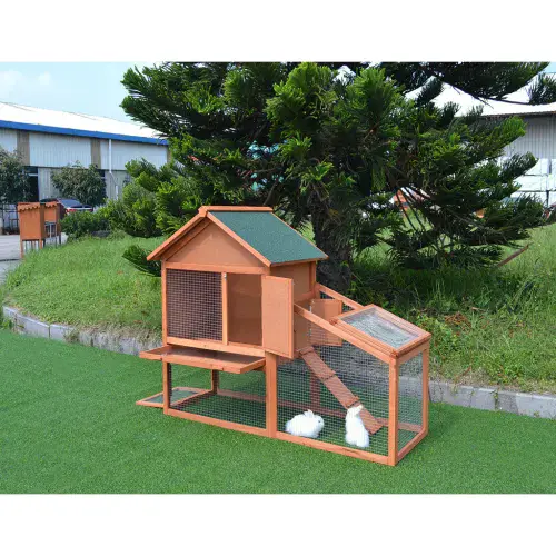 Little Zoo Sandown Orange Rabbit Hutch & Run Combo