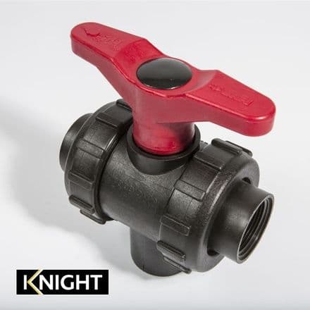 SAFI 3 Way Manual Ball Valve, Double Union