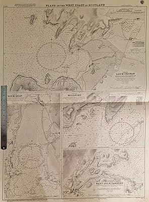 Admiralty Hydrographic Chart No. 2472 Millport, East Tarbert Lochs Crinan and Gilp.