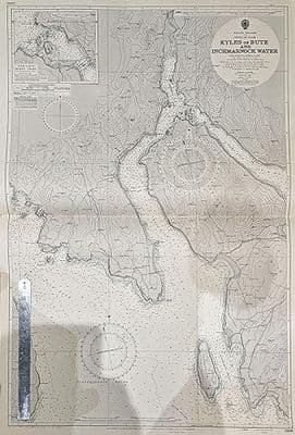 Admiralty Hydrographic Chart No1906, Kyles of Bute & Inchmarnock Water- Burnt Isles