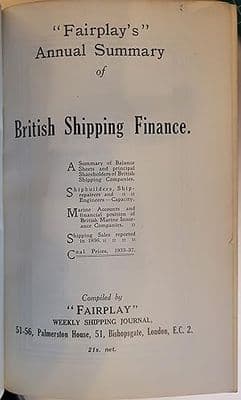 Fairplay's Annual Summary of British Shipping Finance 1937