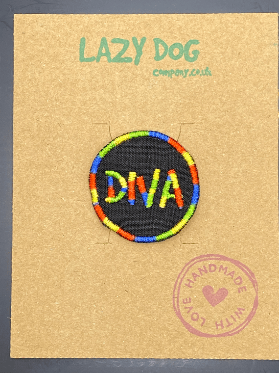 Embriodered Iron on Multi Coloured Diva Badge for Dogs by Lazy Dog Company.
