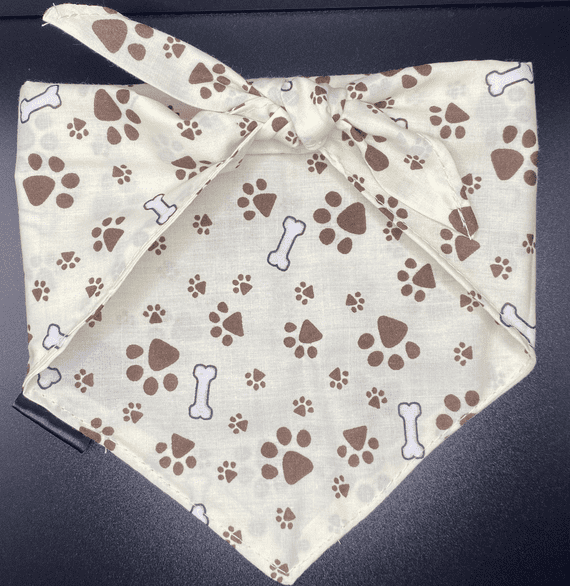 Neckerchief for Dogs - Paw Print -by Lazy Dog Company. 2 Sizes Available.