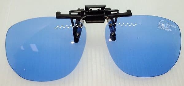 Blue clip on glasses