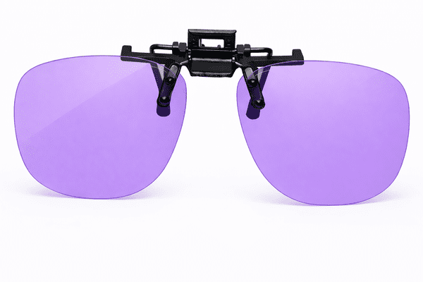 Dark purple clip on glasses