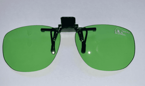 Green clip on glasses