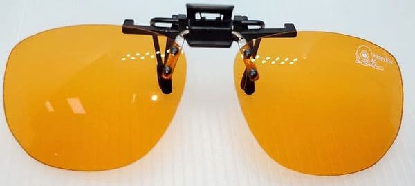 Orange clip on glasses