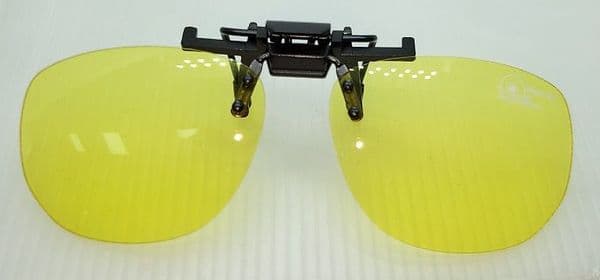 Yellow clip on glasses