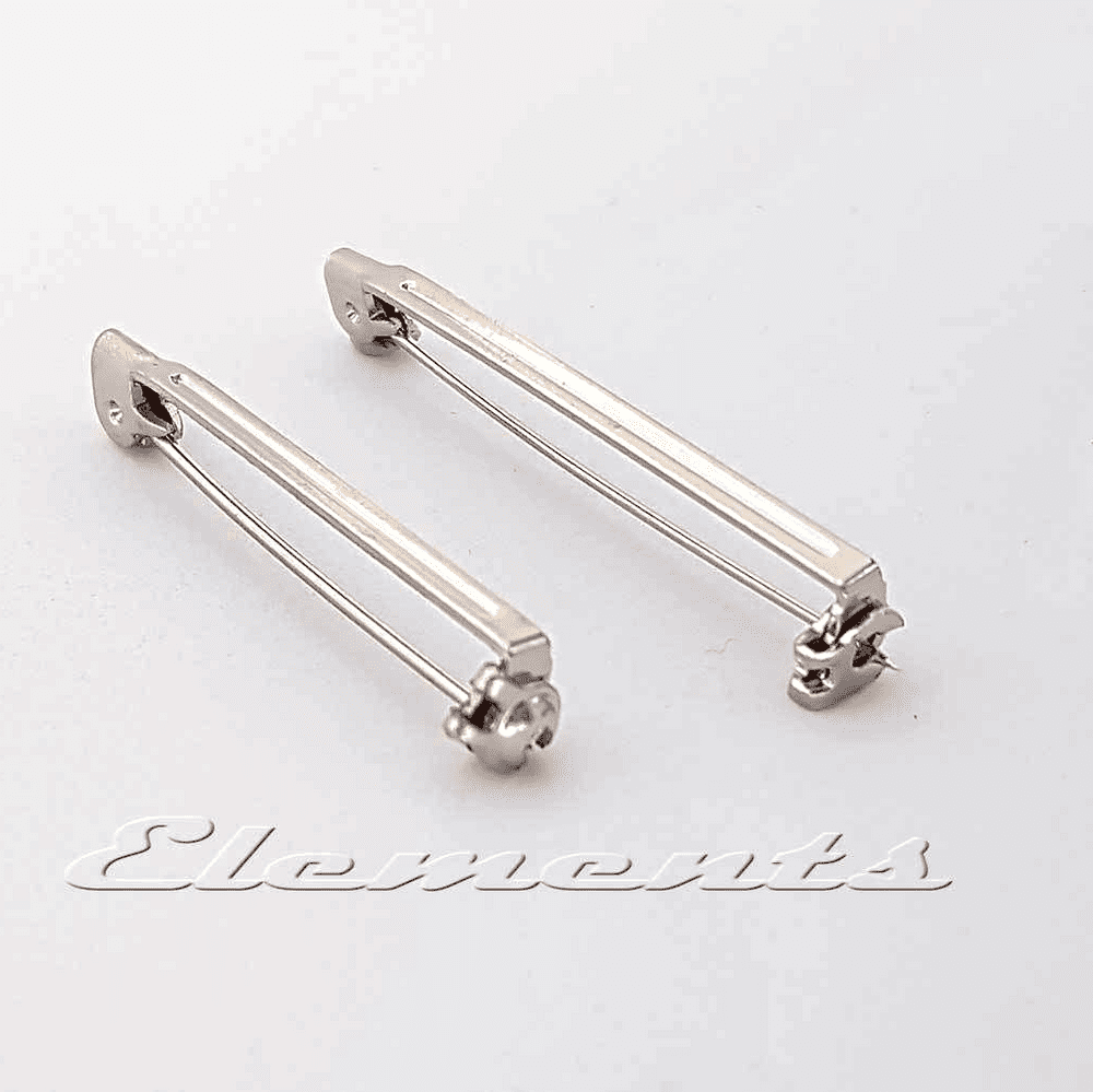 Nickel Plated Narrow Brooch Fittings