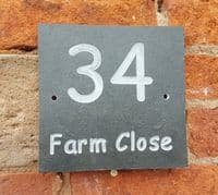 150 x 150 x 10mm Natural Slate Number Plaque