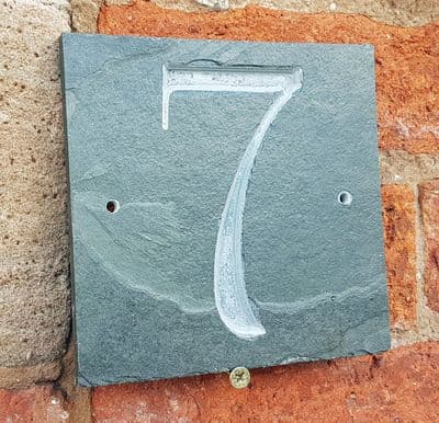 150 x 150 x 10mm Natural Slate Number Plaque