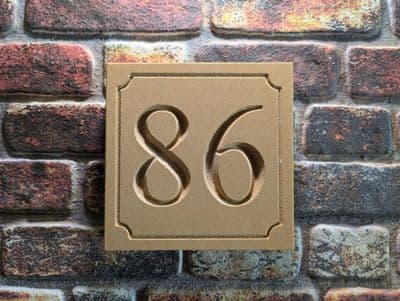 215 x 215 x 50mm Bathstone-Style Number Stone