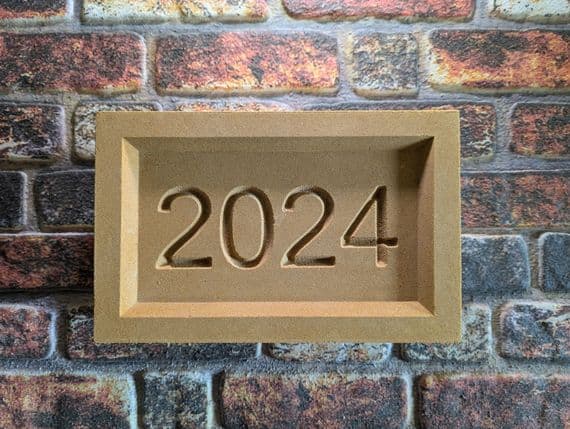 350 x 220 x 100mm Bathstone-Style Datestone (Recessed)
