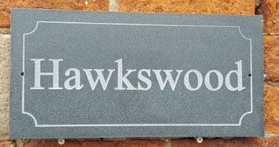 Honed Basalt House Sign (400mm x 200mm)