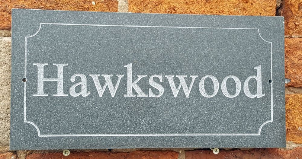 Honed Basalt House Sign 400mm x 200mm