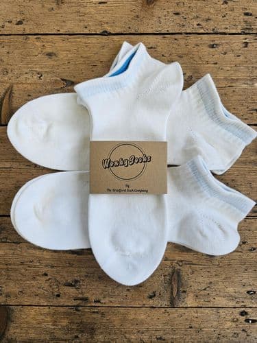 3 Pack White trainer socks -  Large Wool Socks