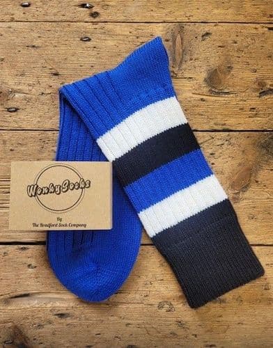 Blue Stripe Medium Wool Socks