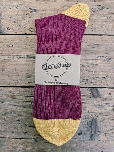 Claret/Amber Heel & Toe- Large Wool Socks