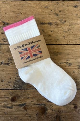 Crew Top White and Pink Socks.