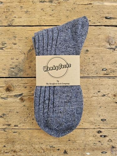 Denim - Medium - Recycled Yarn Wool Socks