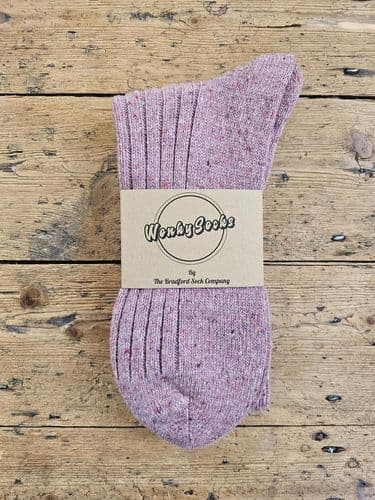 Dusky Pink (Recycled Yarns) - Medium Wool Socks