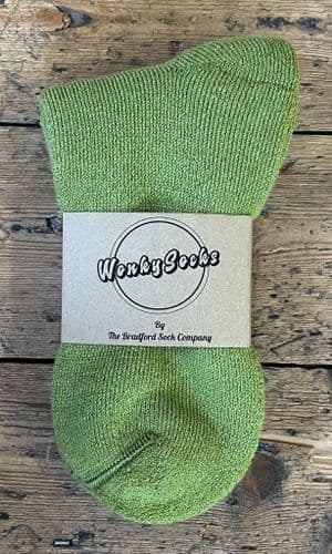 Green Terry Foot Socks - Medium.