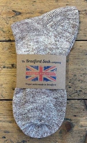Hand dyed Supima Cotton Walking Socks  Brown -  Terry Foot