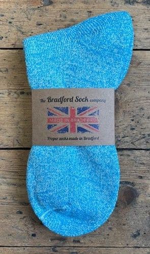 Hand dyed Supima Cotton Walking Socks Dark Turquoise - Terry Foot