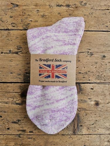 Hand dyed Supima Cotton Walking Socks Heather - Terry Foot