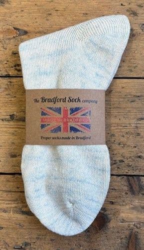 Hand dyed Supima Cotton Walking Socks  Light Blue -  Terry Foot