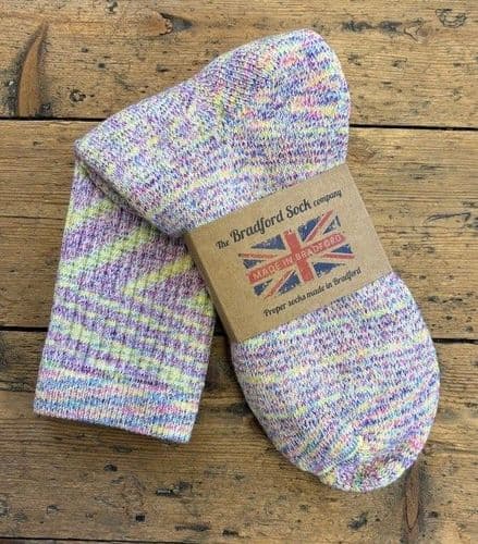 Hand dyed Supima Cotton Walking Socks Multi Colour -  Terry Foot