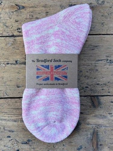 Hand dyed Supima Cotton Walking Socks Pink - Terry Foot