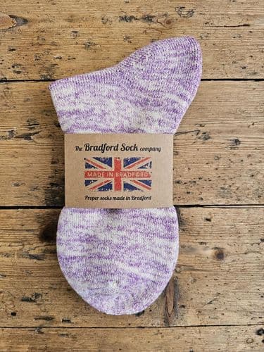 Hand dyed Supima Cotton Walking Socks  Purple -  Terry Foot