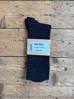 Large Black Wool Sock  11+ UK
